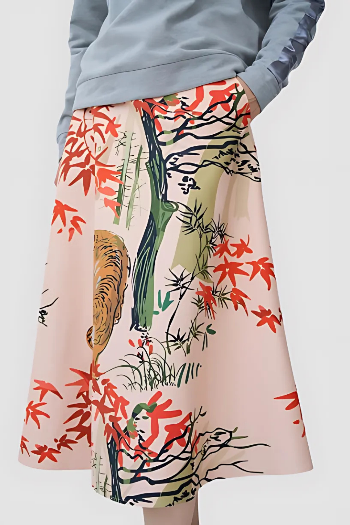 Maxirock mit Tiger-Print