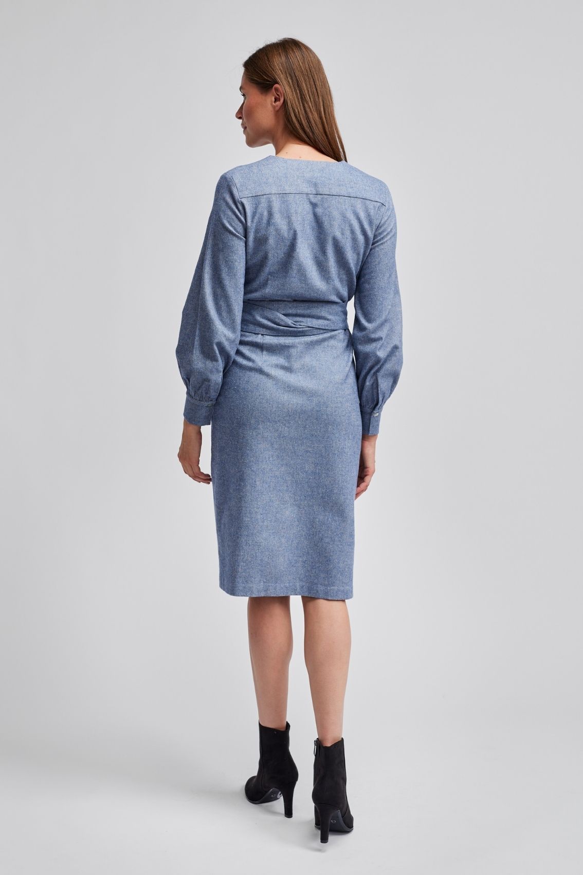 Wickelkleid Fischgrat Blau