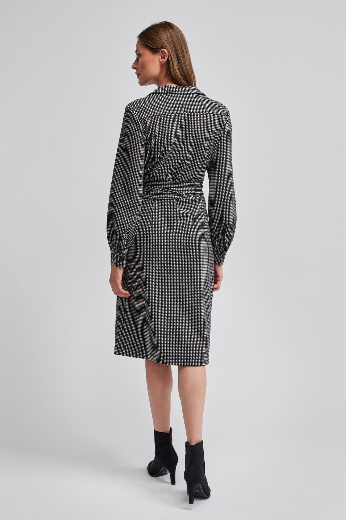 Wickelkleid Hahnentritt Schwarz & Weiß