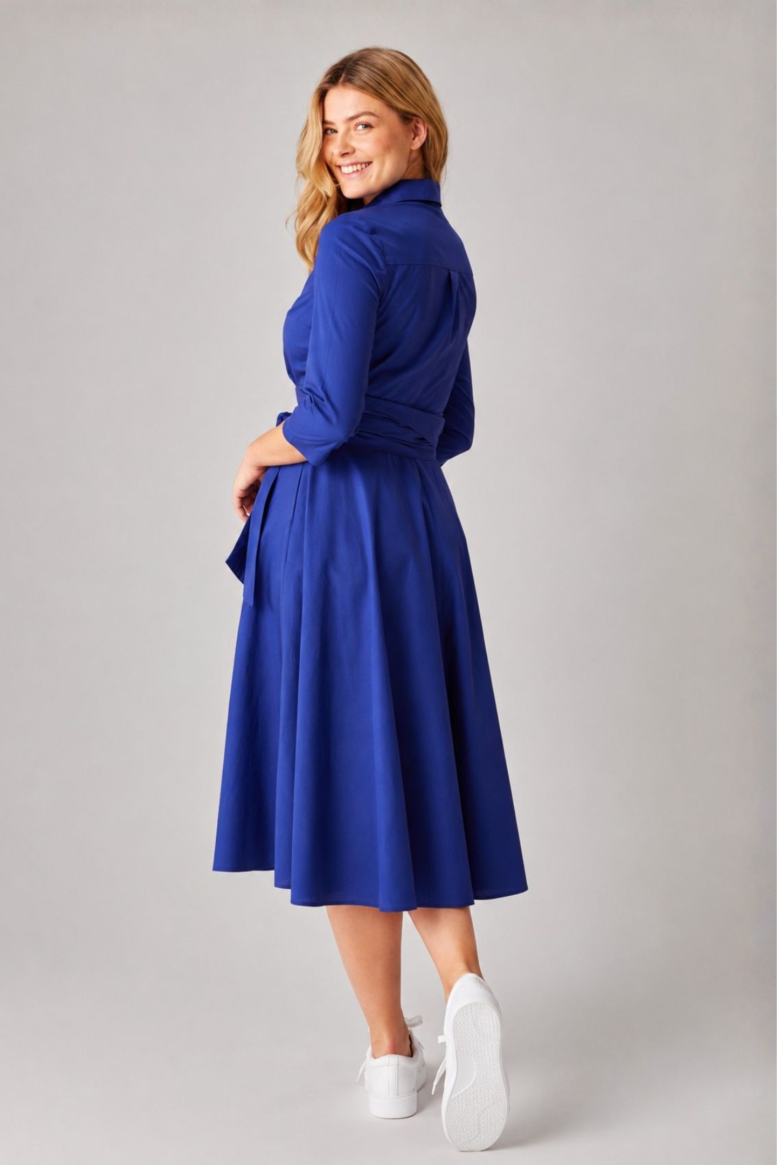 Shirtdress With Tie Belt Royal Blue