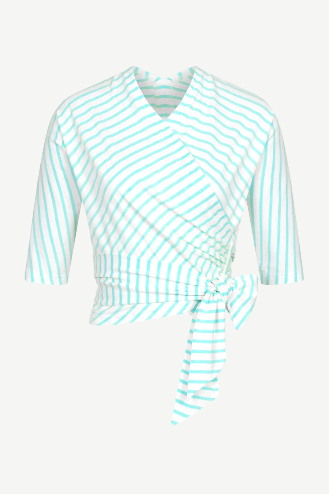 Mint Green Creme Striped Wrap top