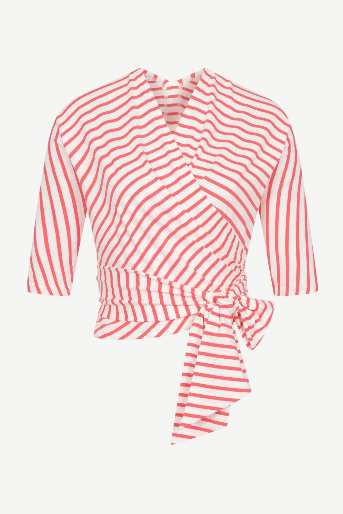 Pink Creme Striped Wrap top