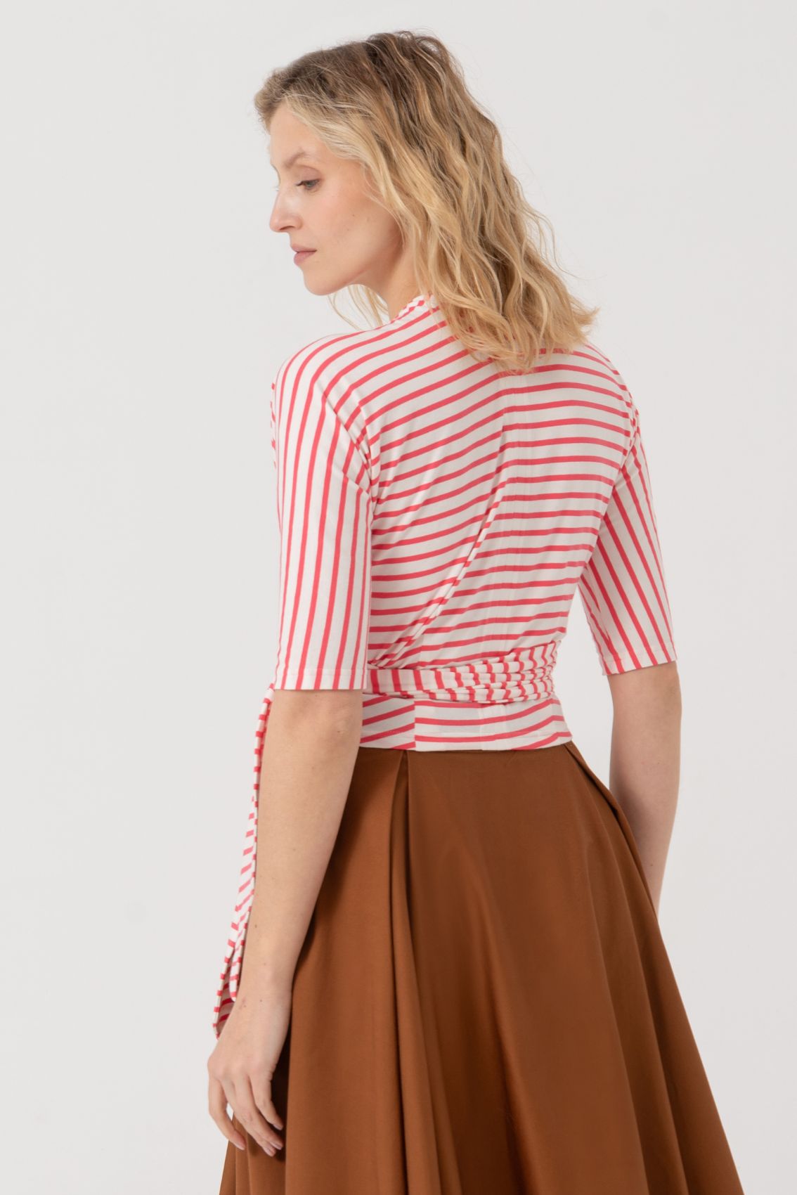 Wickeltop Rosa-Creme Gestreift