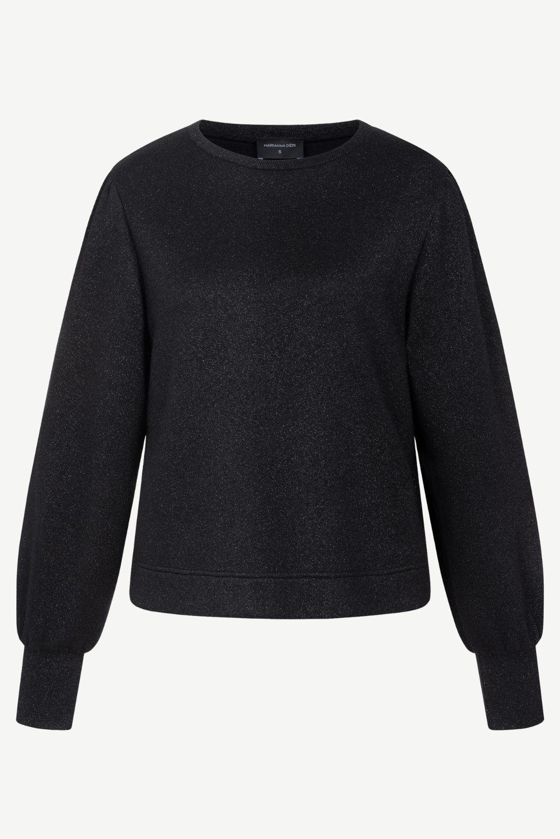 Glitzer-Strickpullover Schwarz