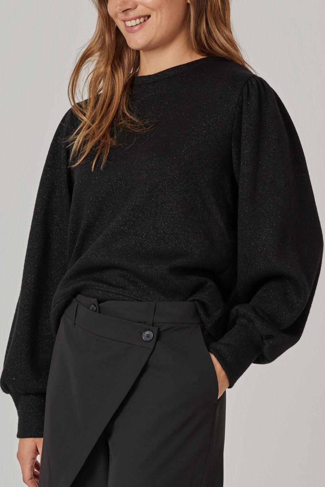 Glitzer-Strickpullover Schwarz
