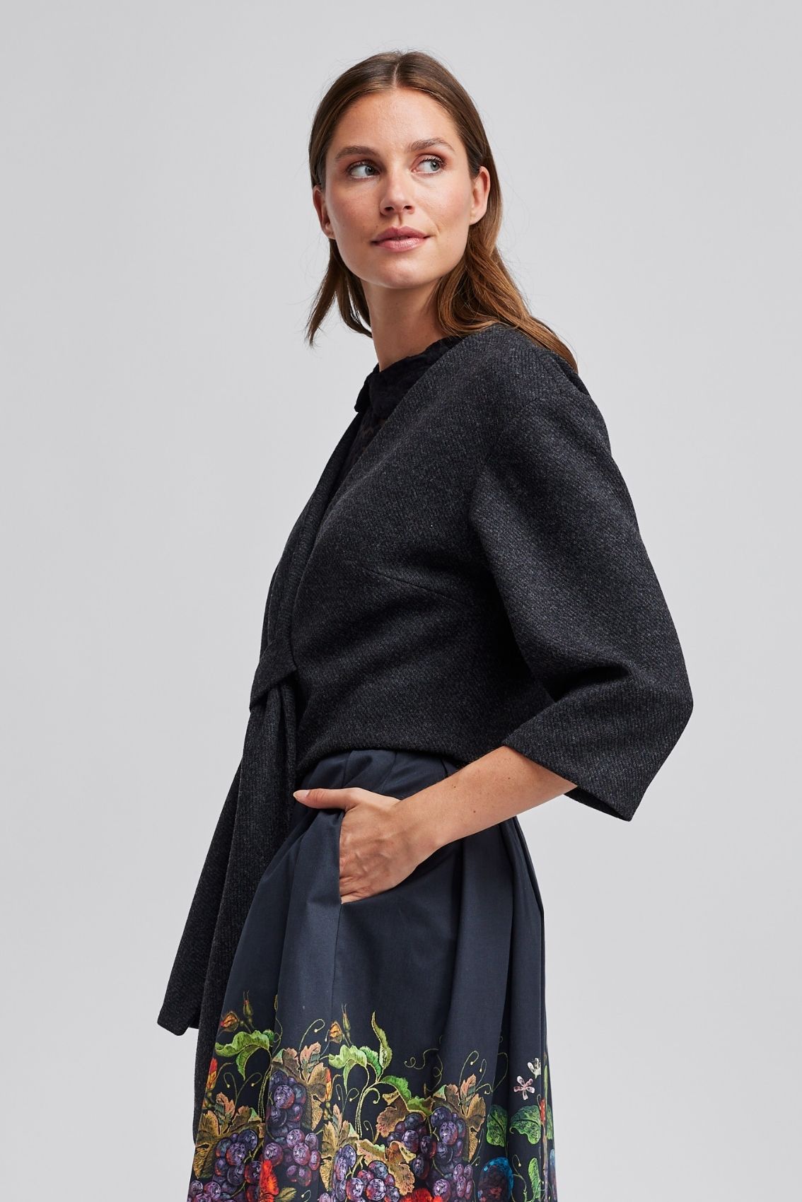 Cape-Jacke Anthrazit