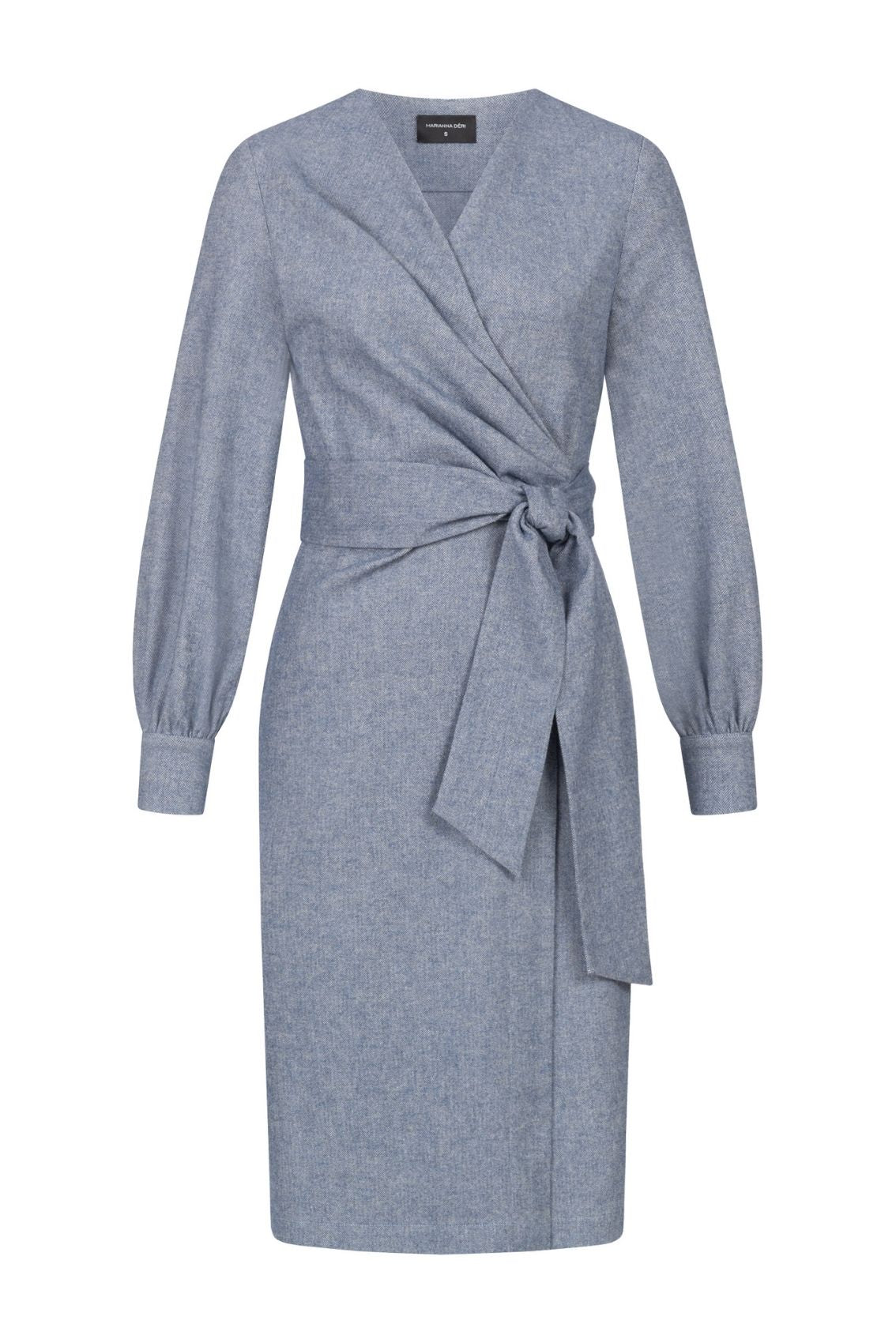 Wickelkleid Fischgrat Blau