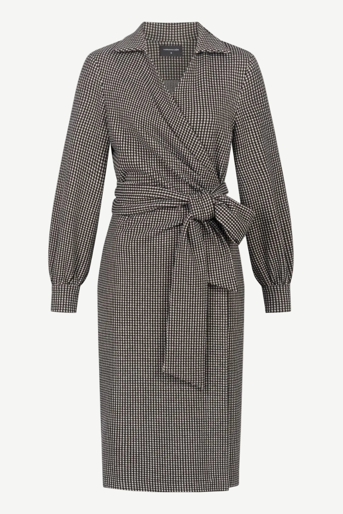 Houndstooth Wrap Dress Black & White
