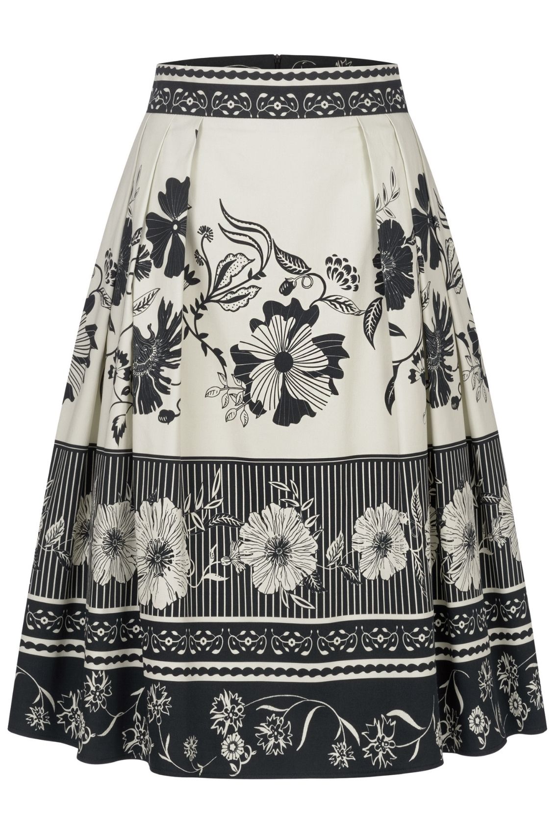 Midirock mit floraler Bordüre