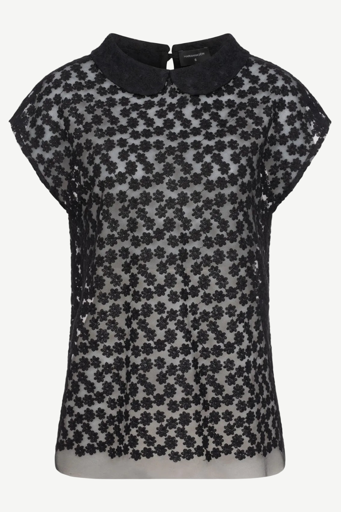Lace Blouse with Floral Embroidery