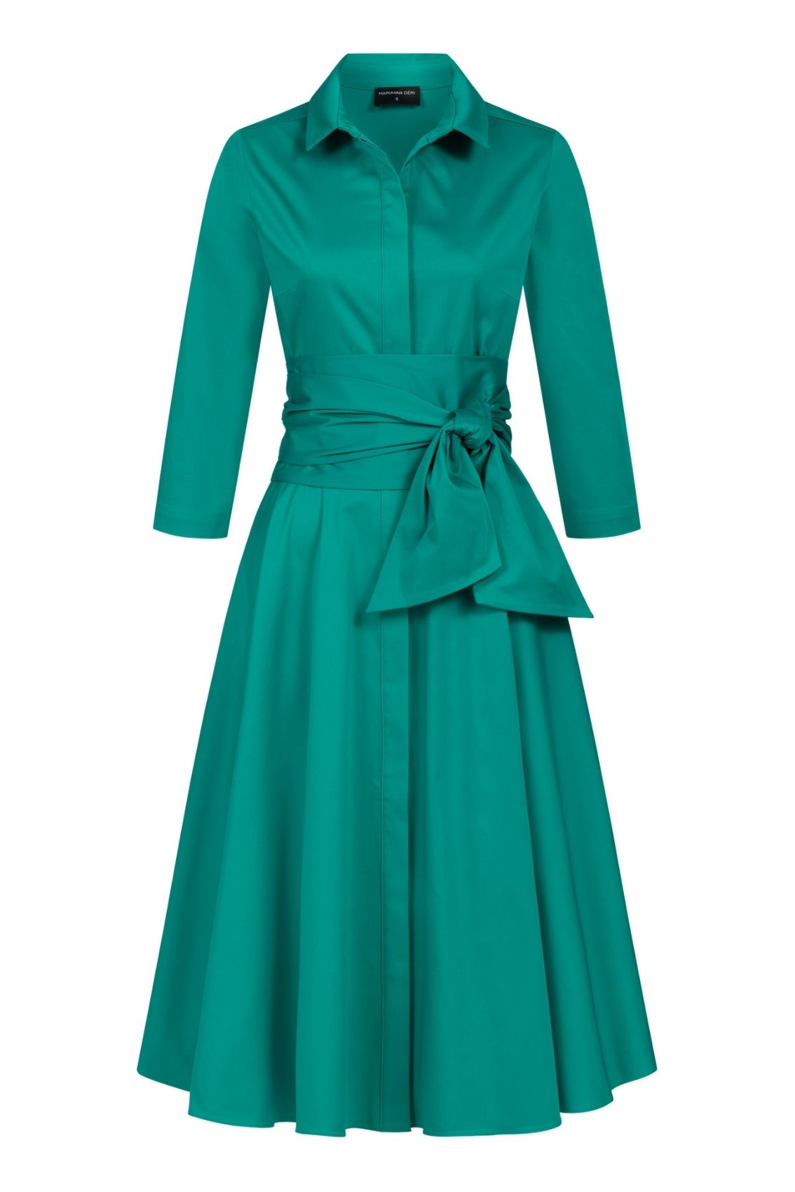 Blusenkleid mit Bindegürtel Jadegrün