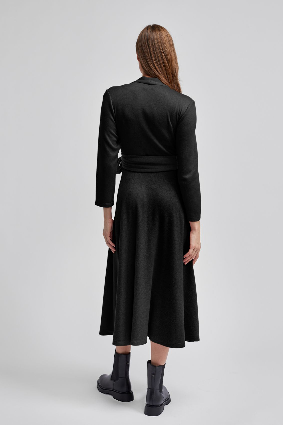 Strick Wickelkleid Schwarz