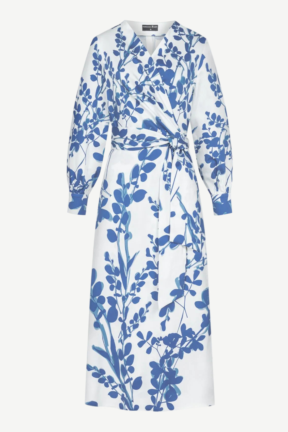Blue Leaf Wrap Dress
