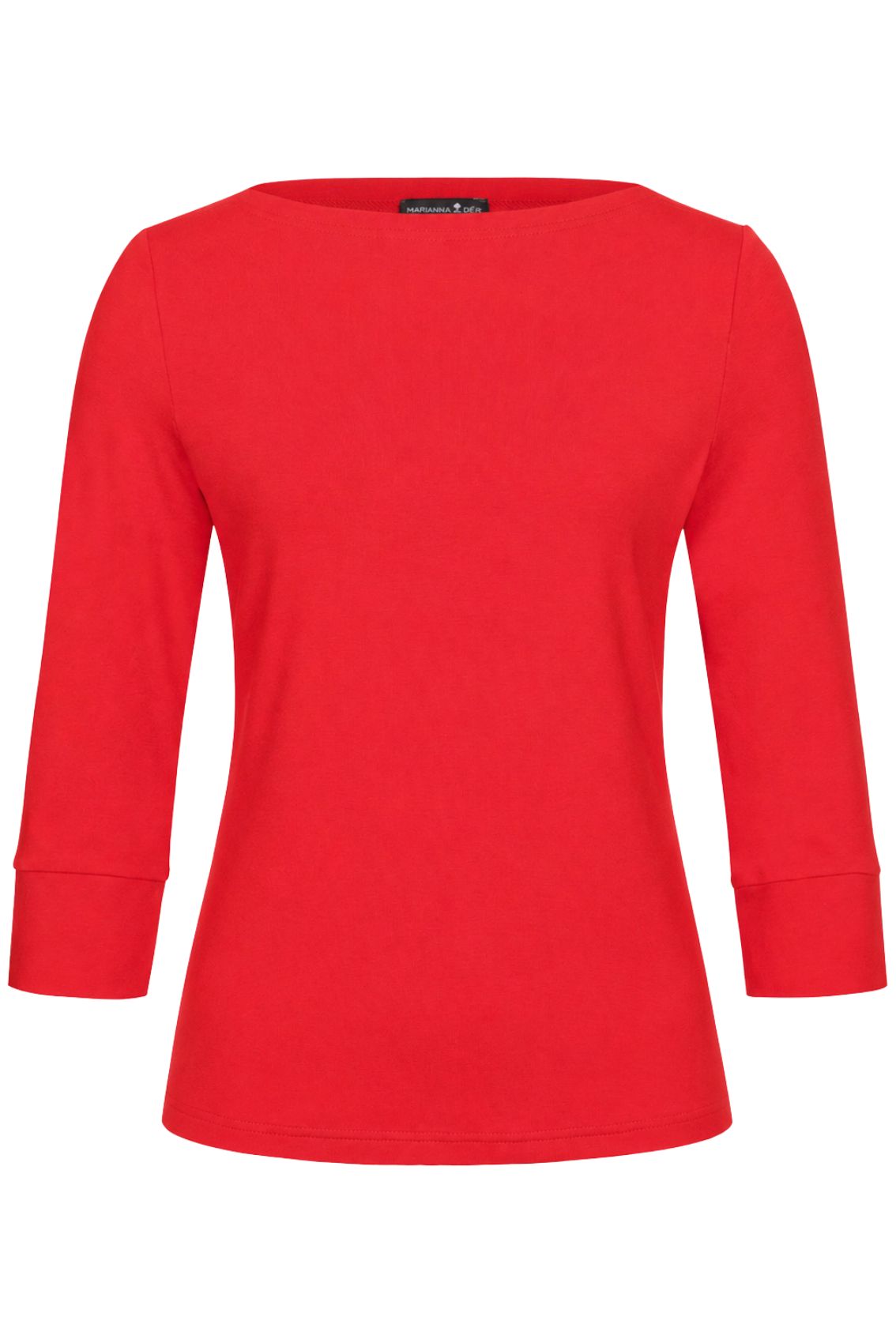 Top With Boat Neckline Cherry Red