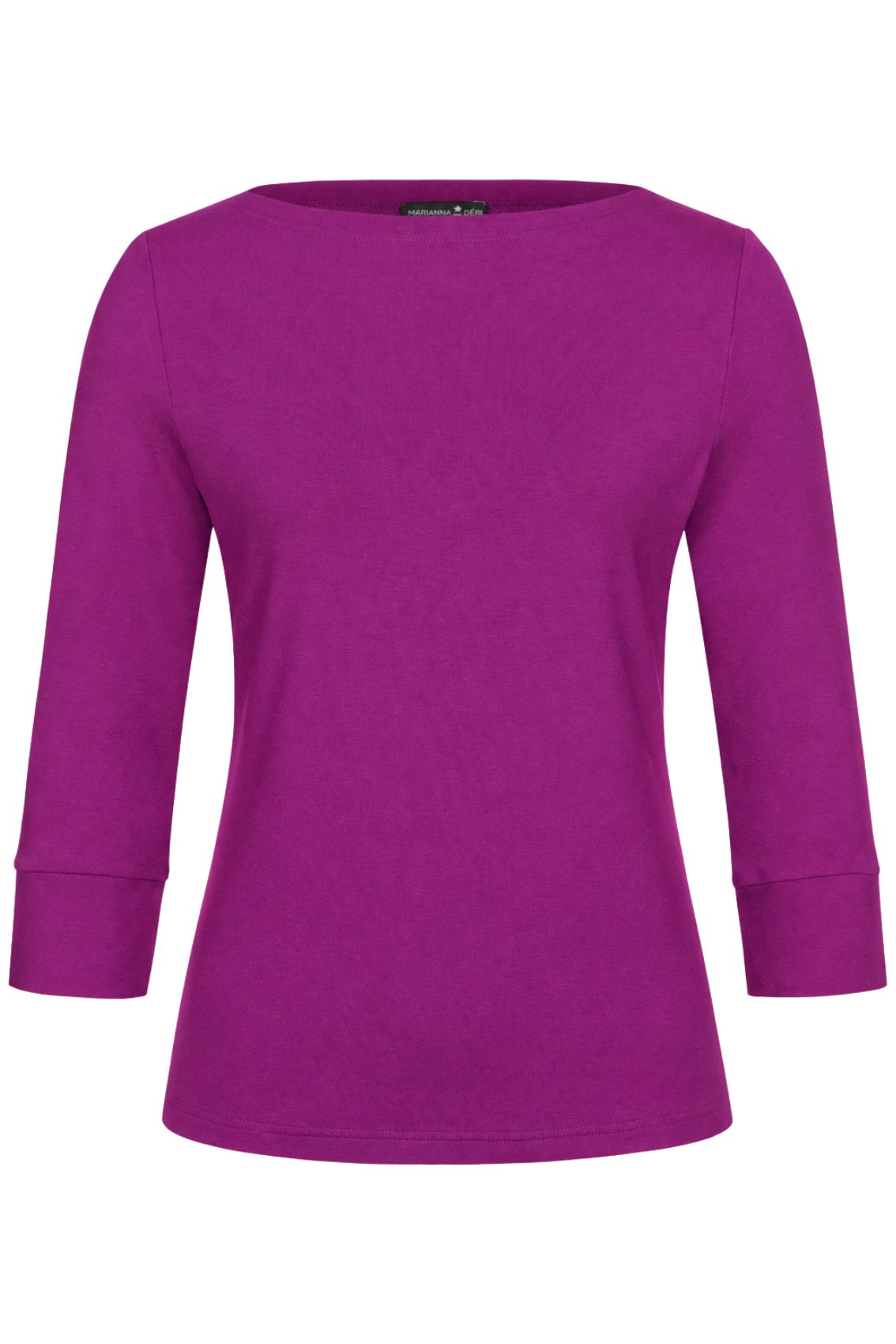 Top mit U-Boot Ausschnitt Hot Pink