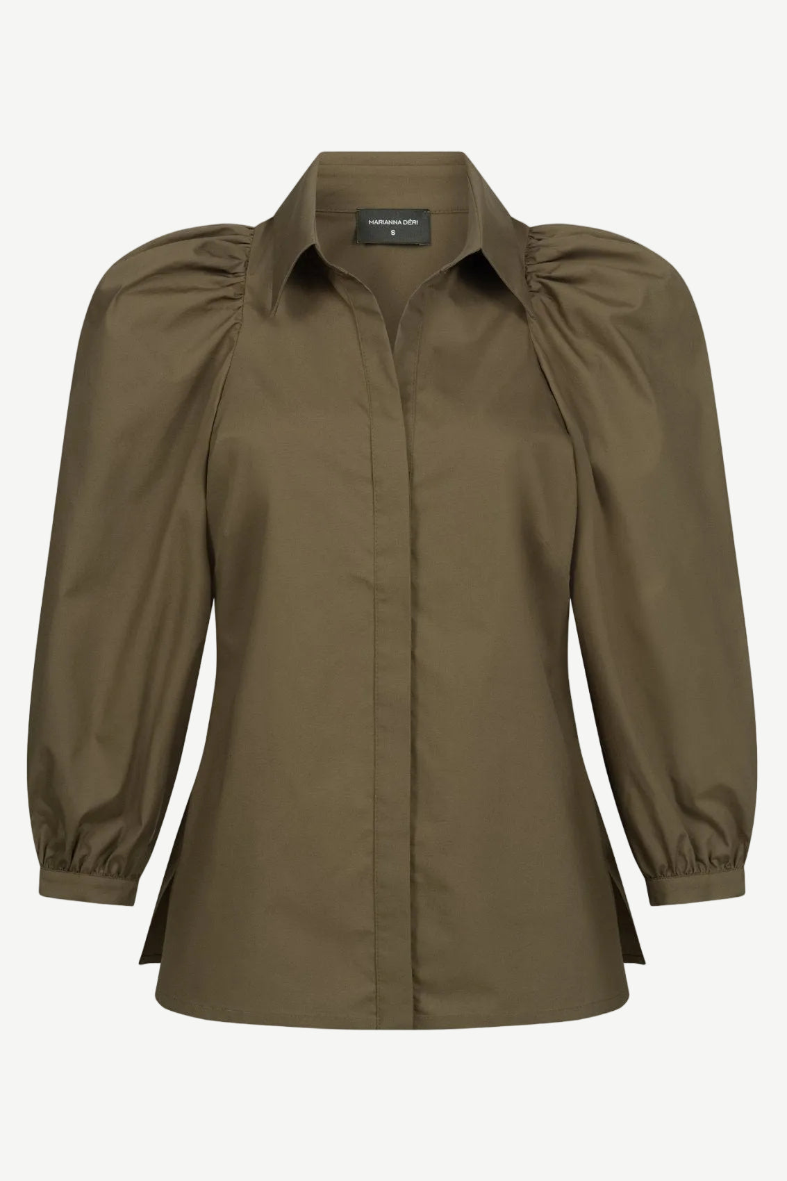Bluse mit Ballonärmeln Olivegrün - Marianna Déri
