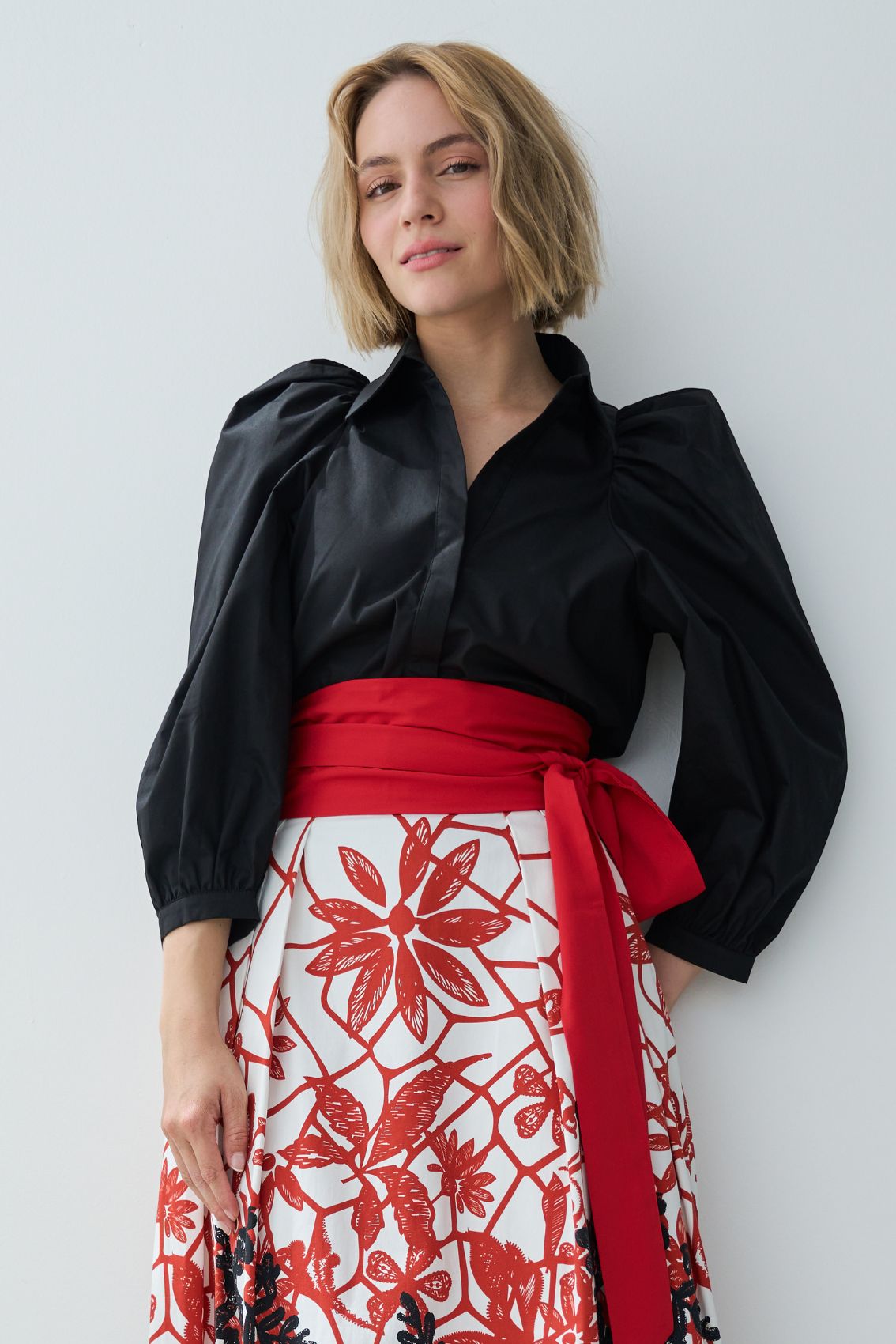 Bluse mit Ballonärmeln Schwarz - Marianna Déri