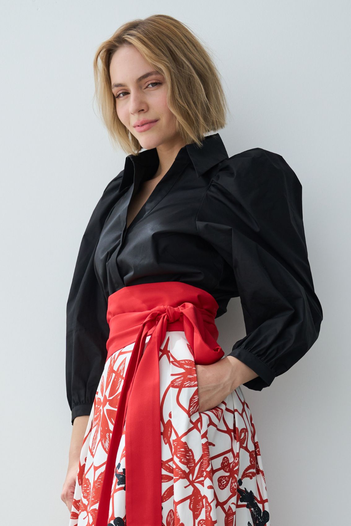 Bluse mit Ballonärmeln Schwarz - Marianna Déri