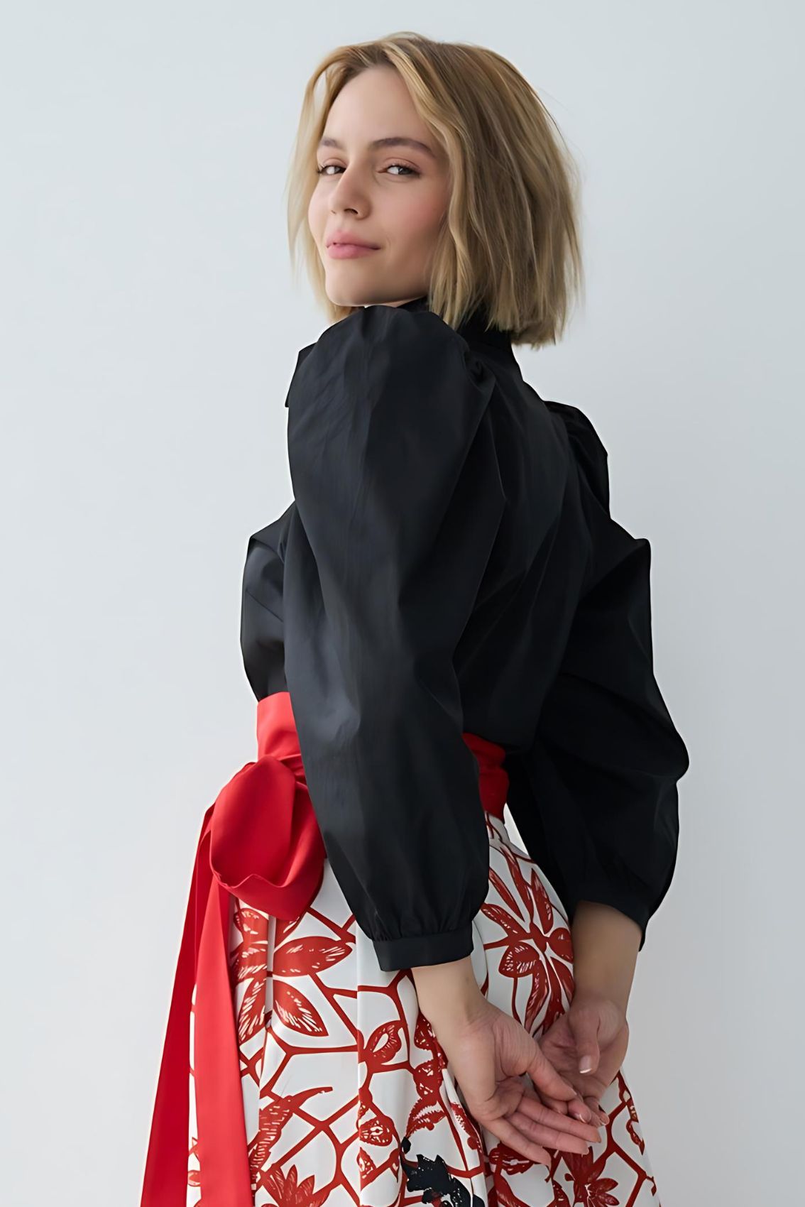 Bluse mit Ballonärmeln Schwarz - Marianna Déri