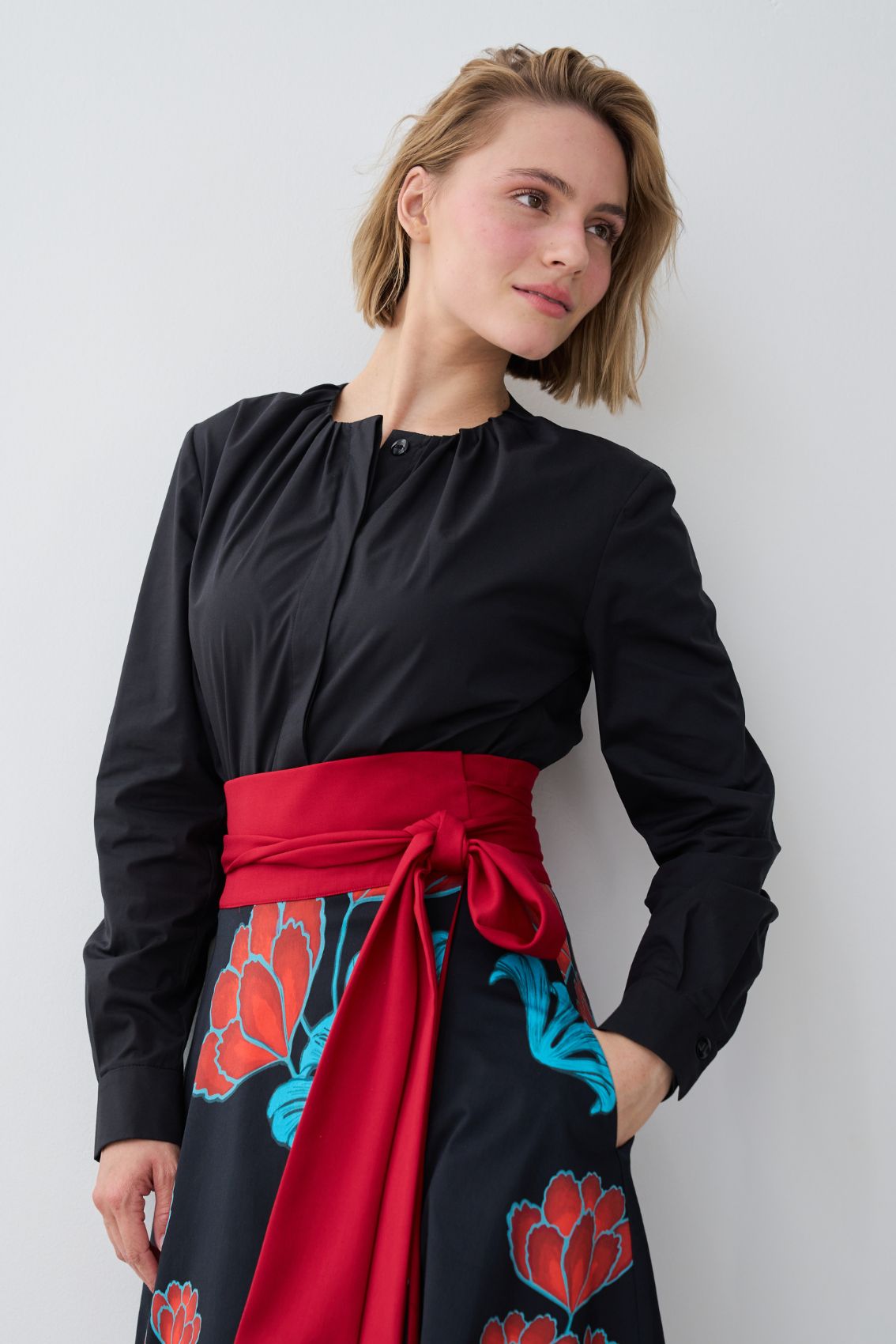 Bluse mit Rundhalsausschnitt Schwarz - Marianna Déri