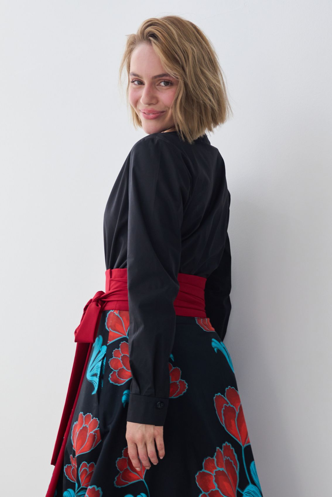 Bluse mit Rundhalsausschnitt Schwarz - Marianna Déri