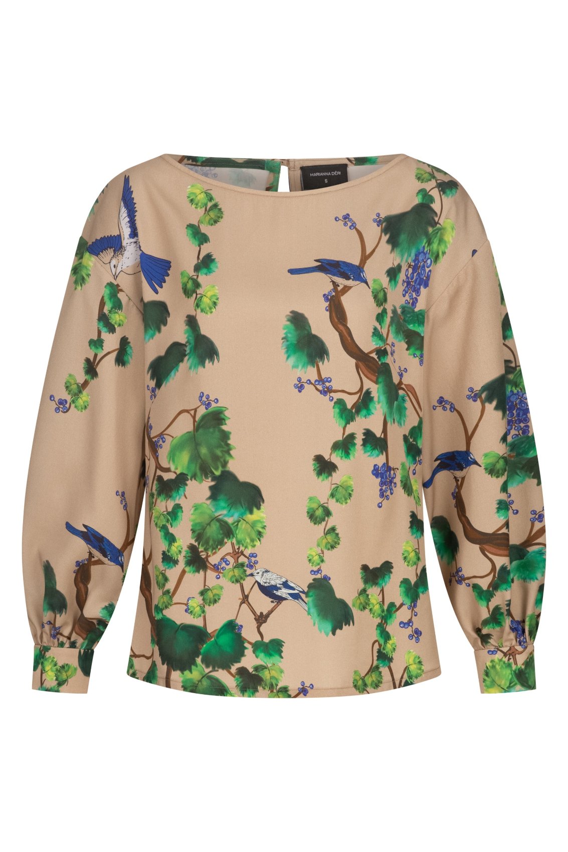 Bluse mit Vogel- & Blätter-Print - Marianna Déri