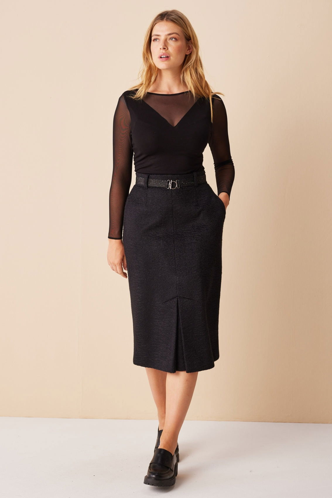 Bouclé Stiftrock Schwarz - Marianna Déri