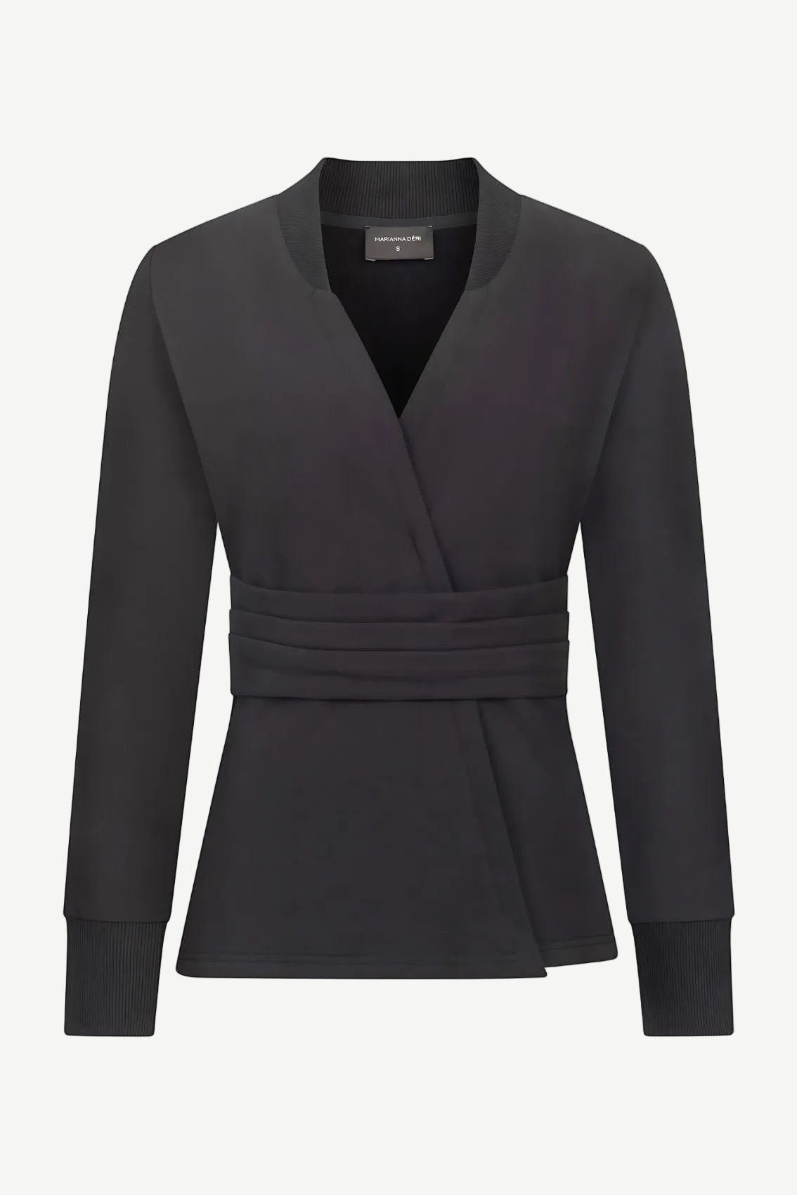 Deluxe Sweatshirt in Wickeloptik Schwarz - Marianna Déri