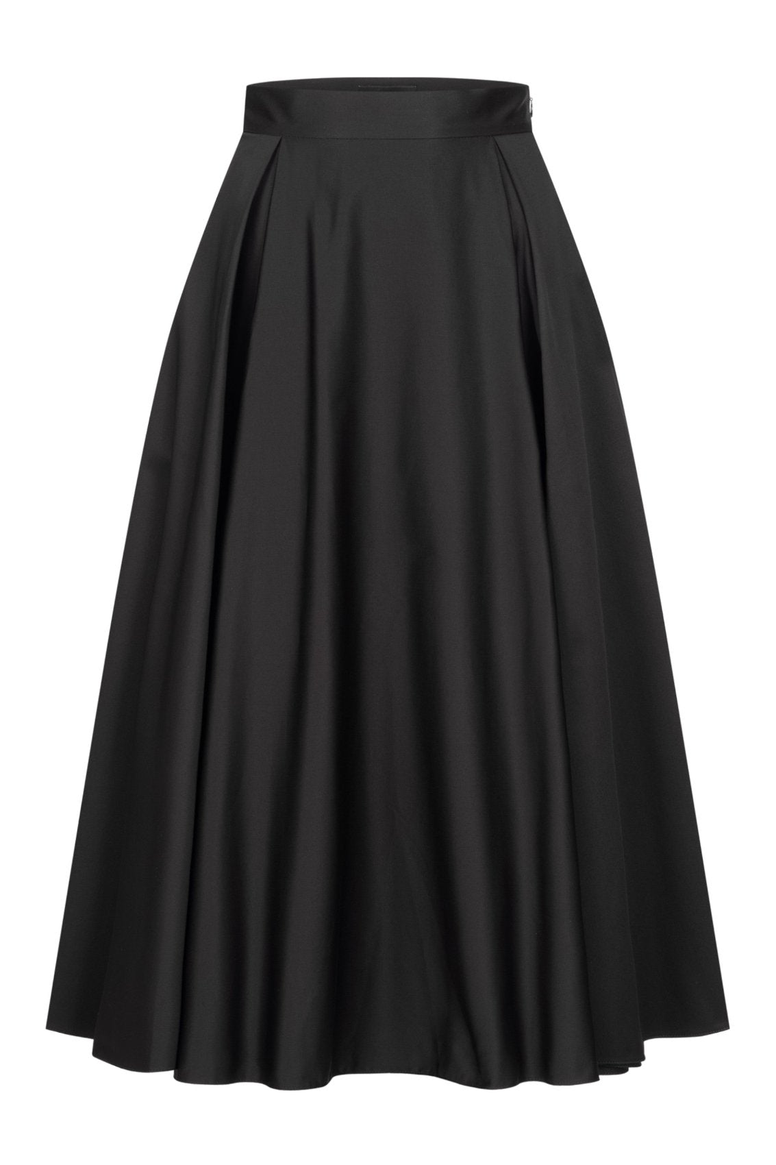 Faltenrock aus Baumwoll-Satin Schwarz - Marianna Déri