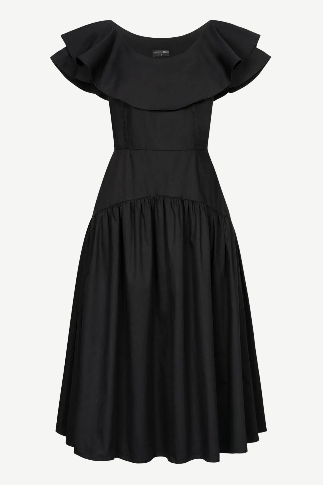 Gerafftes Midikleid Schwarz - Marianna Déri