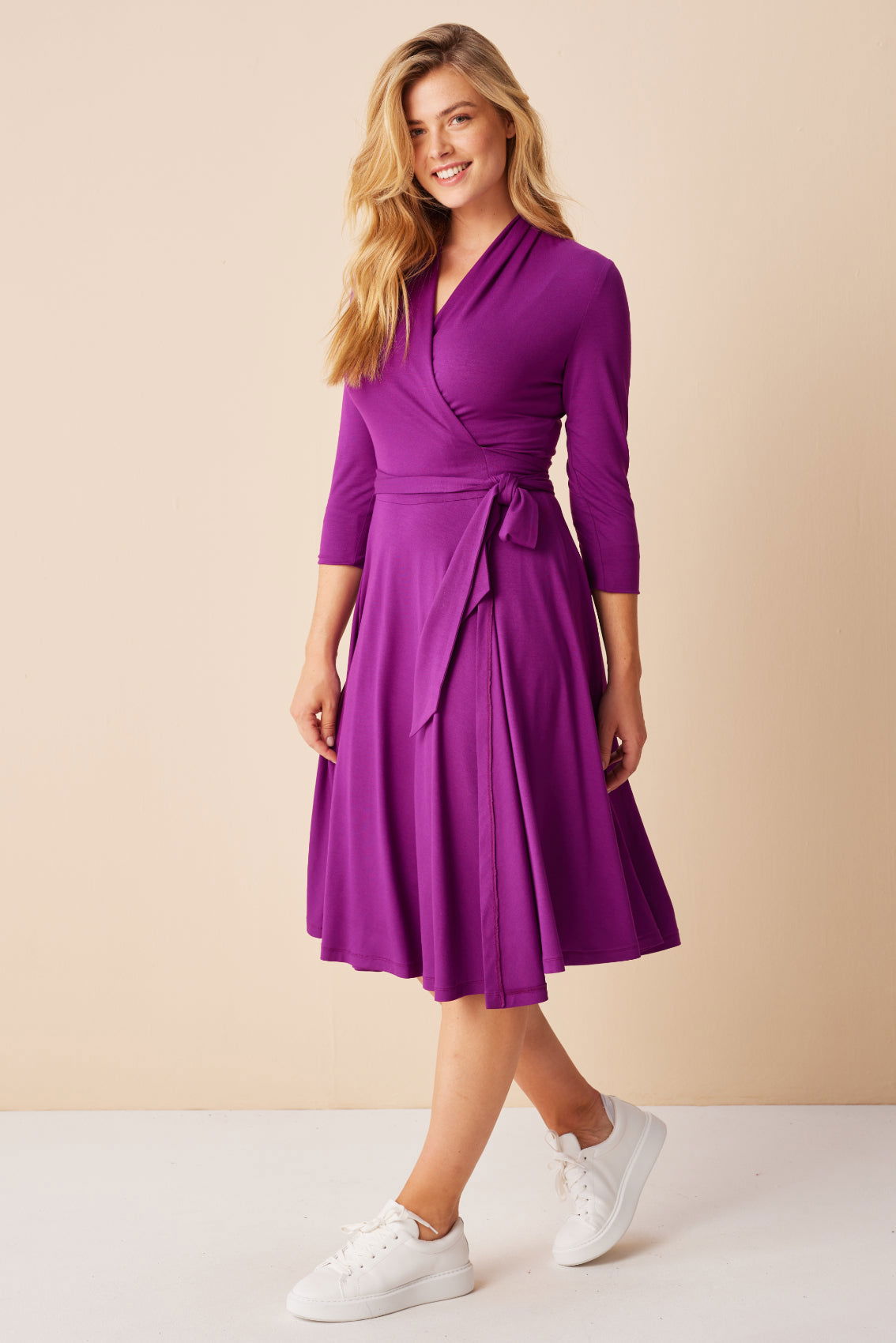 Jersey Wickelkleid Hot-Pink - Marianna Déri