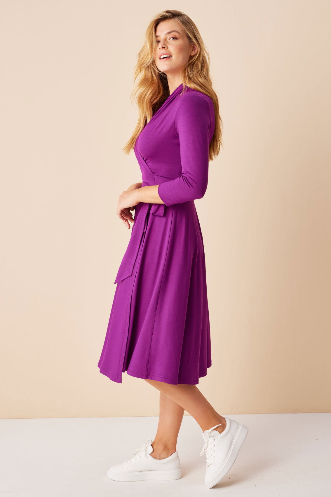 Jersey Wickelkleid Hot-Pink - Marianna Déri