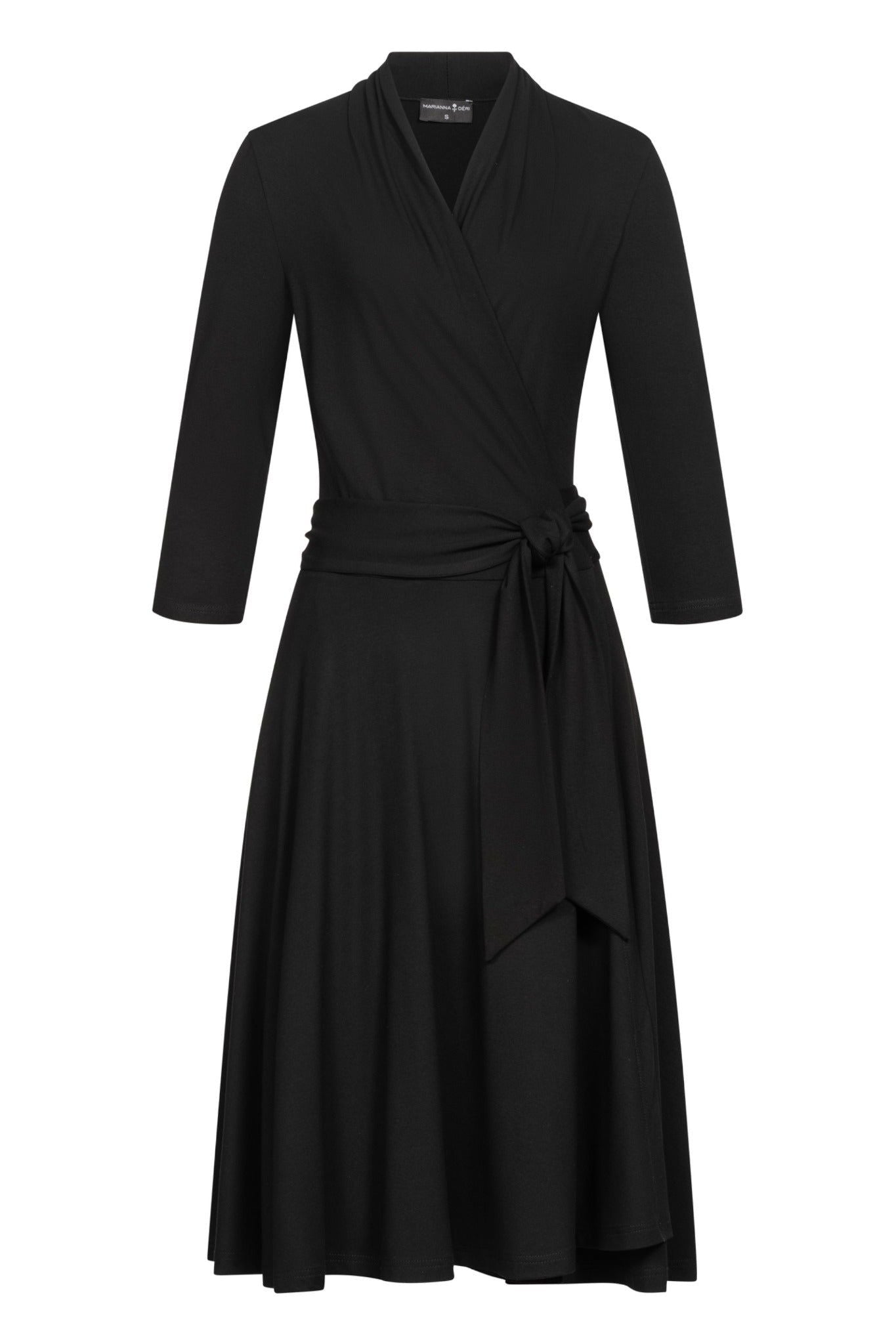 Jersey Wickelkleid Schwarz - Marianna Déri