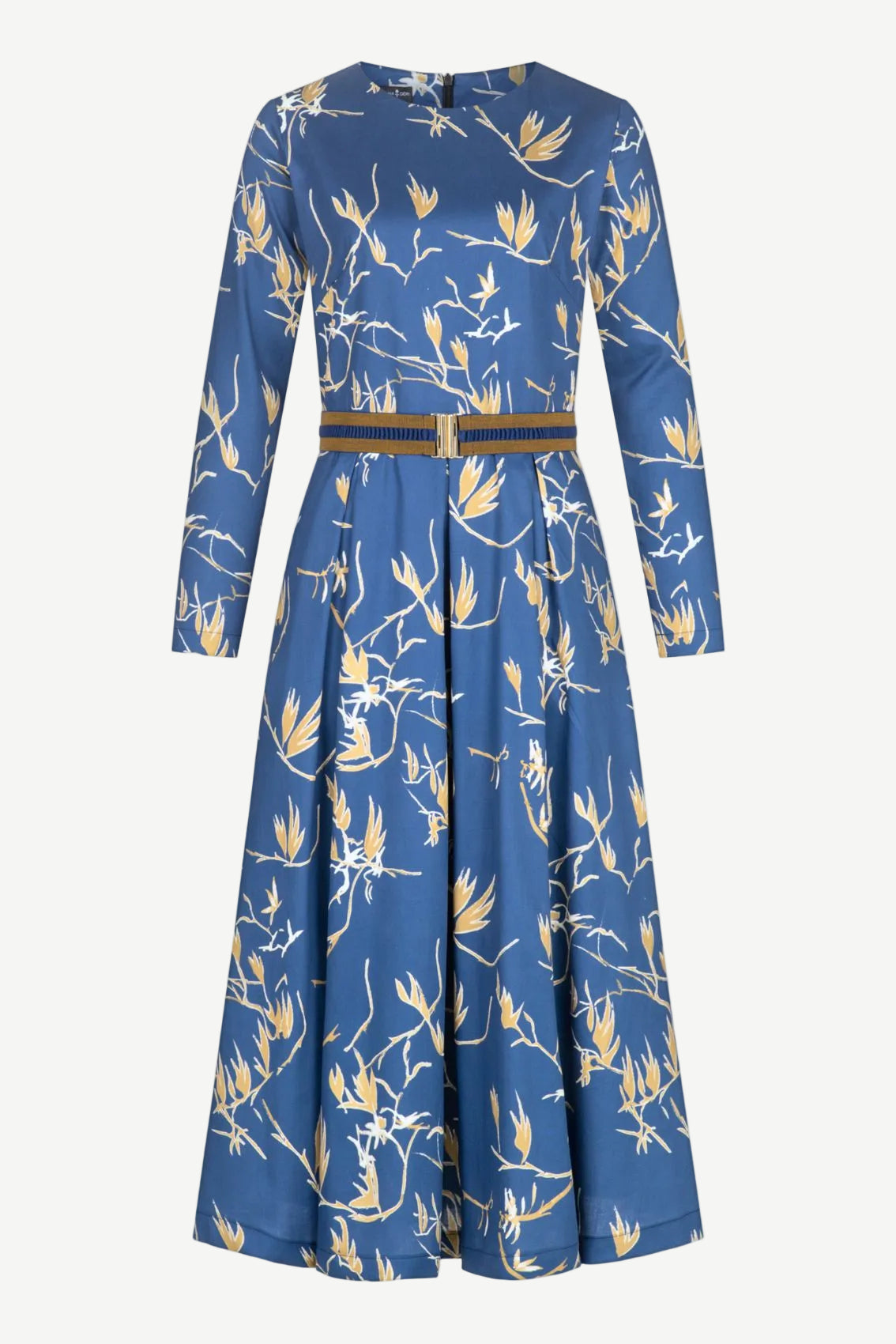 Kleid mit Gürtel und Zweig-Print - Marianna Déri