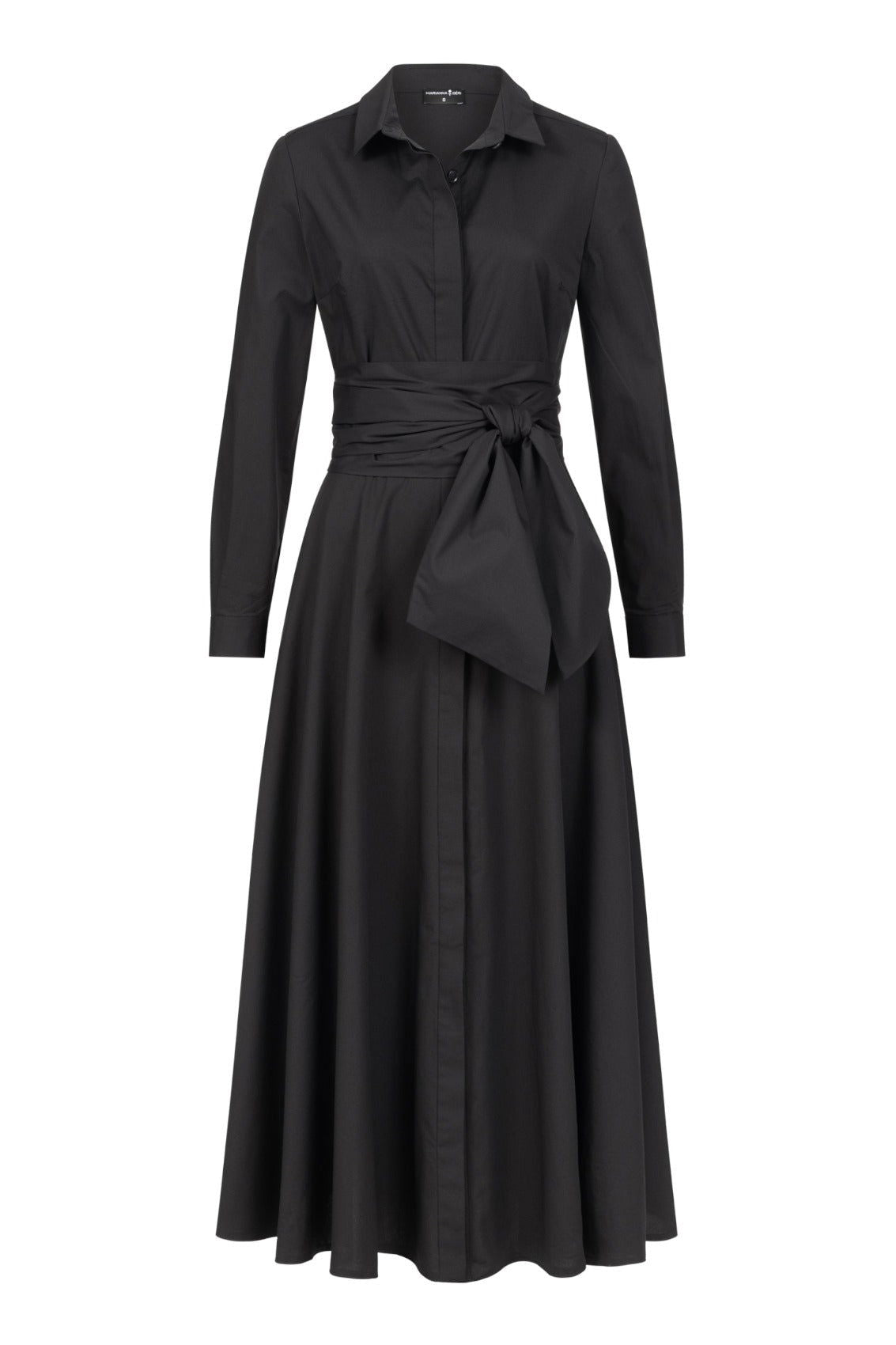 Maxiblusenkleid mit Bindegürtel Schwarz - Marianna Déri