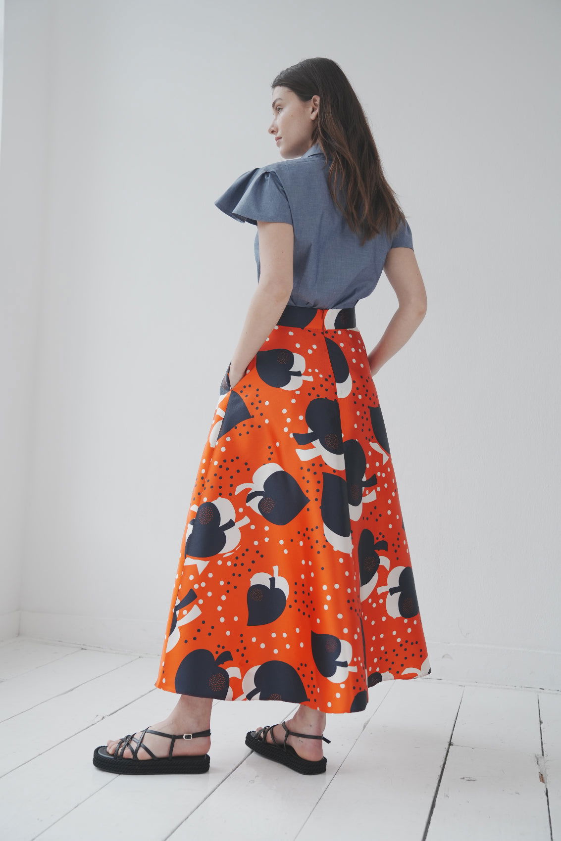 Maxirock in A-Linie mit Pik-Druck - Marianna Déri