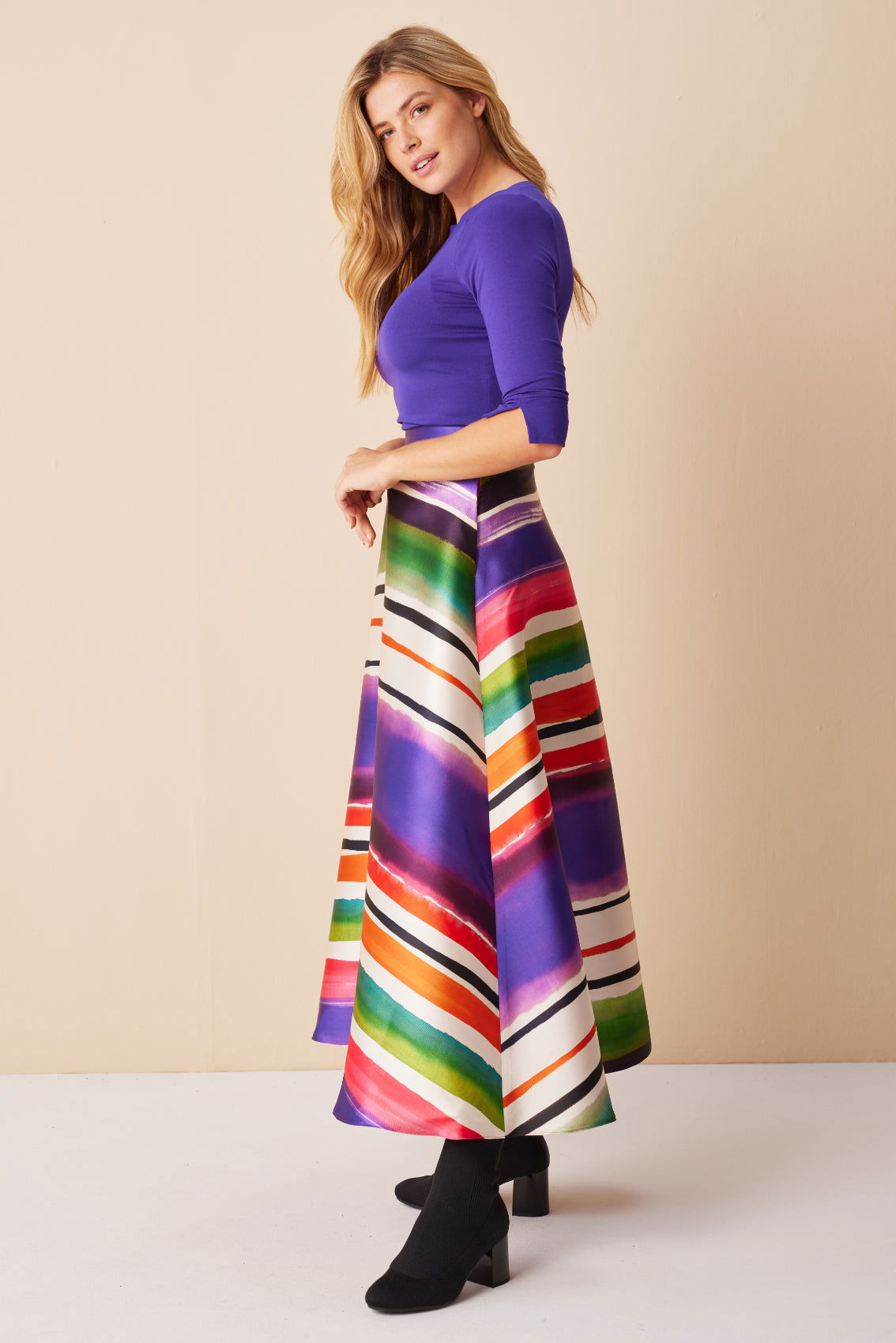 Maxirock mit Aquarellstreifen - Marianna Déri