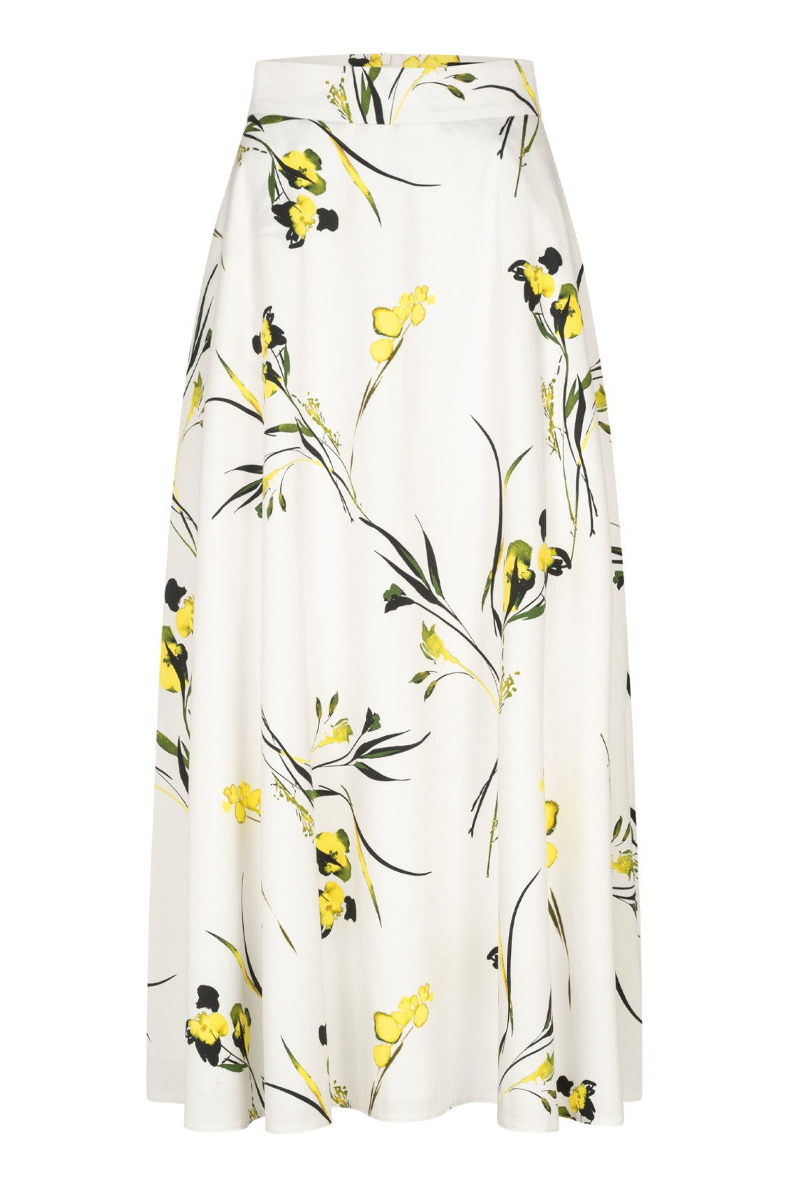 Maxirock mit Rapsblüten-Print Weiß - Marianna Déri