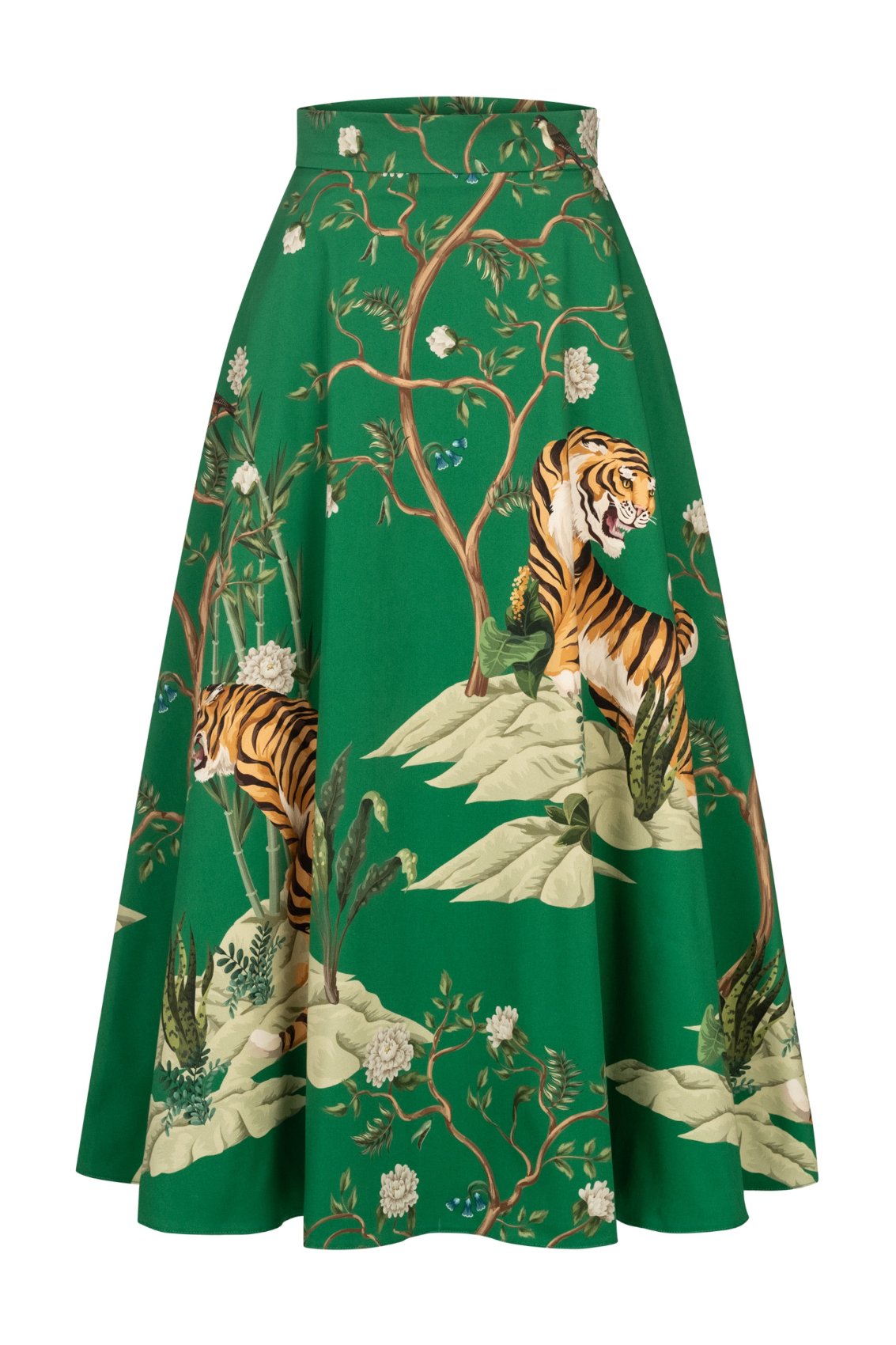 Maxirock mit Tiger-Print Grün - Marianna Déri