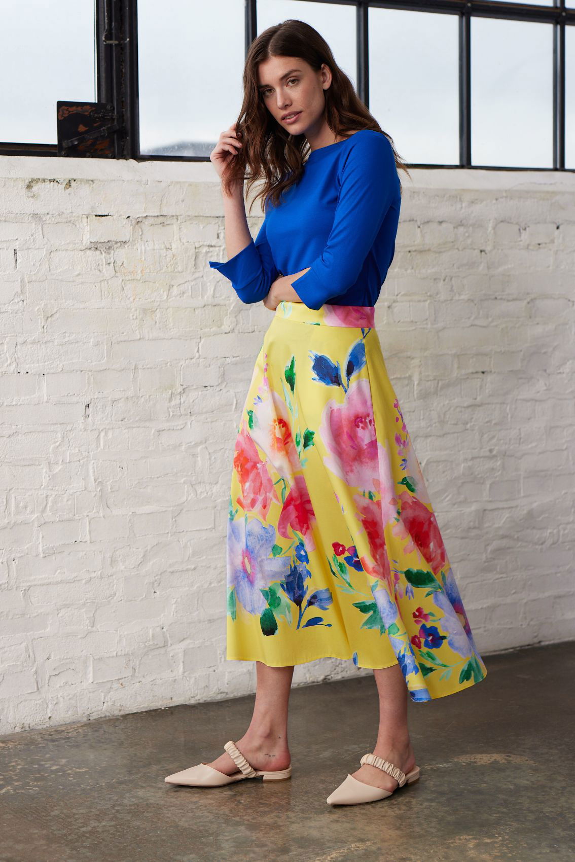 Midirock Blumenprint Gelb - Marianna Déri