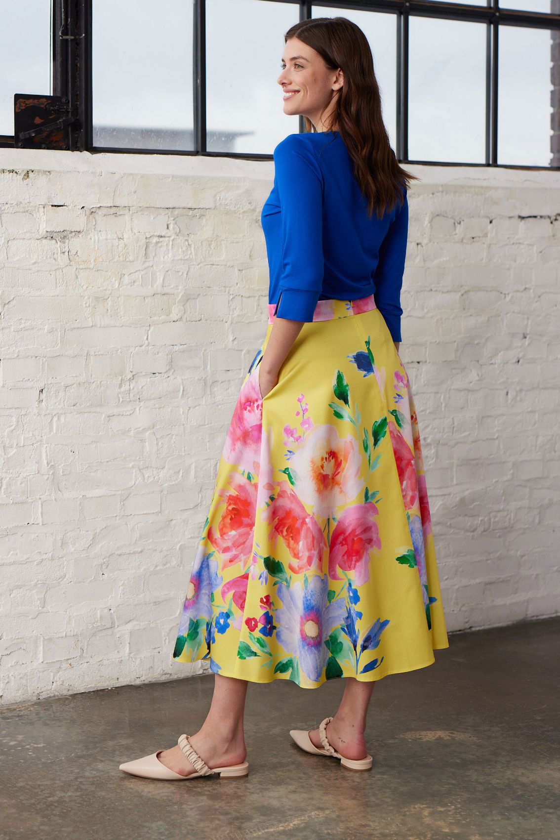 Midirock Blumenprint Gelb - Marianna Déri