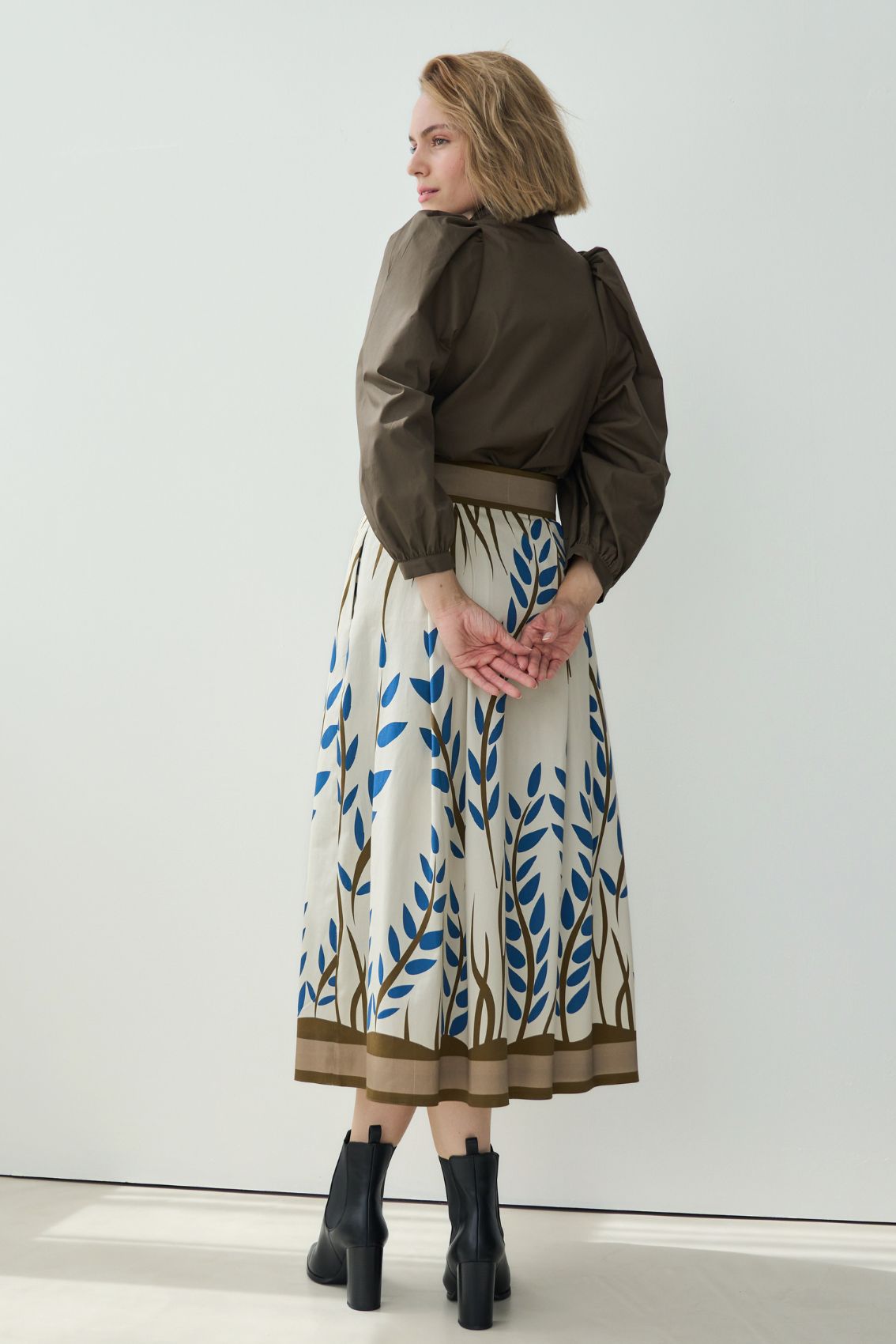 Midirock mit Zweig-Print - Marianna Déri