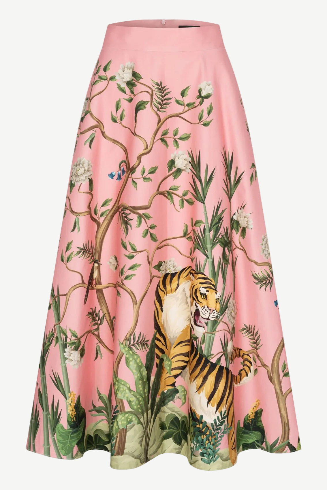 Pink Maxi Skirt with Tiger Print