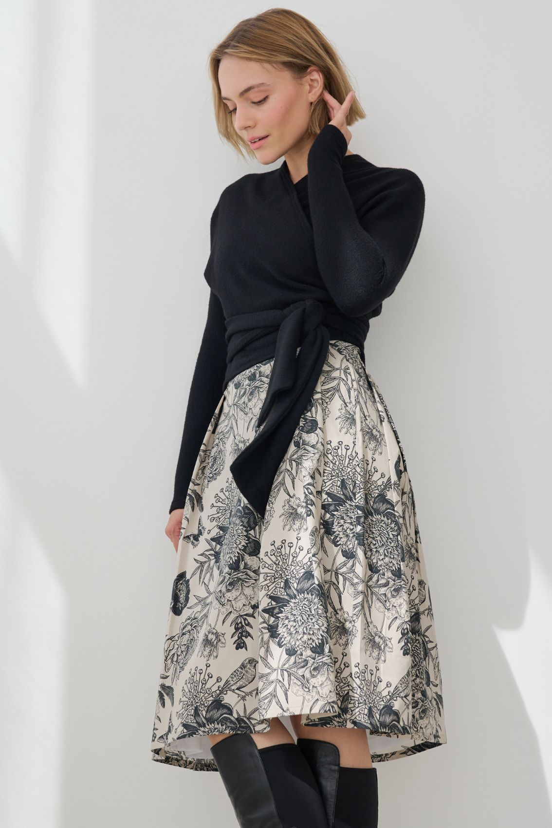 Rock mit Blumen-Vogel-Print - Marianna Déri