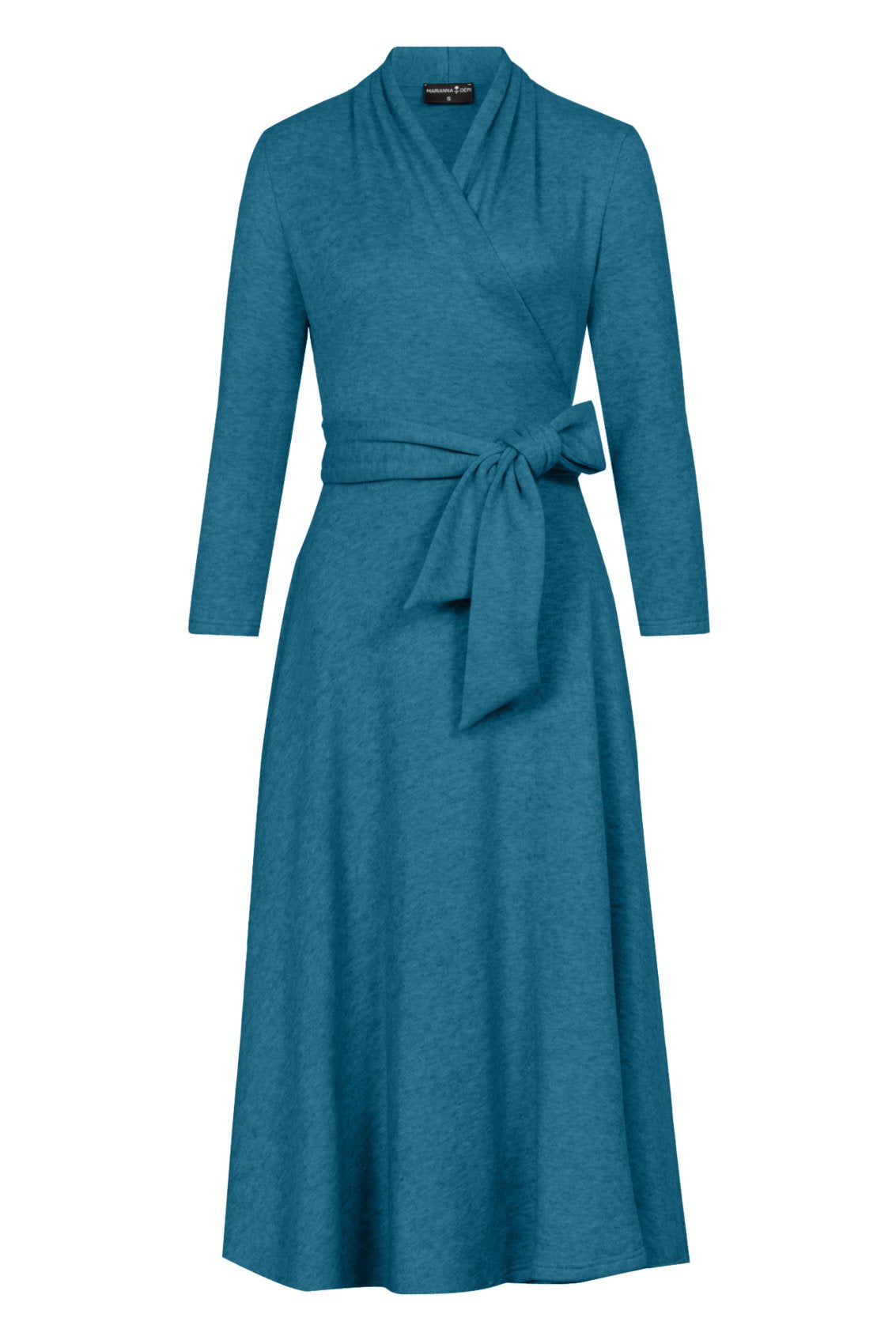 Strick Wickelkleid Petrol - Marianna Déri