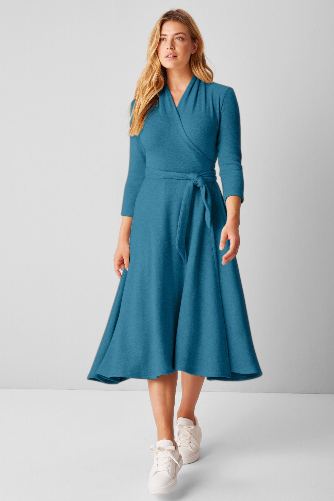 Strick Wickelkleid Petrol - Marianna Déri