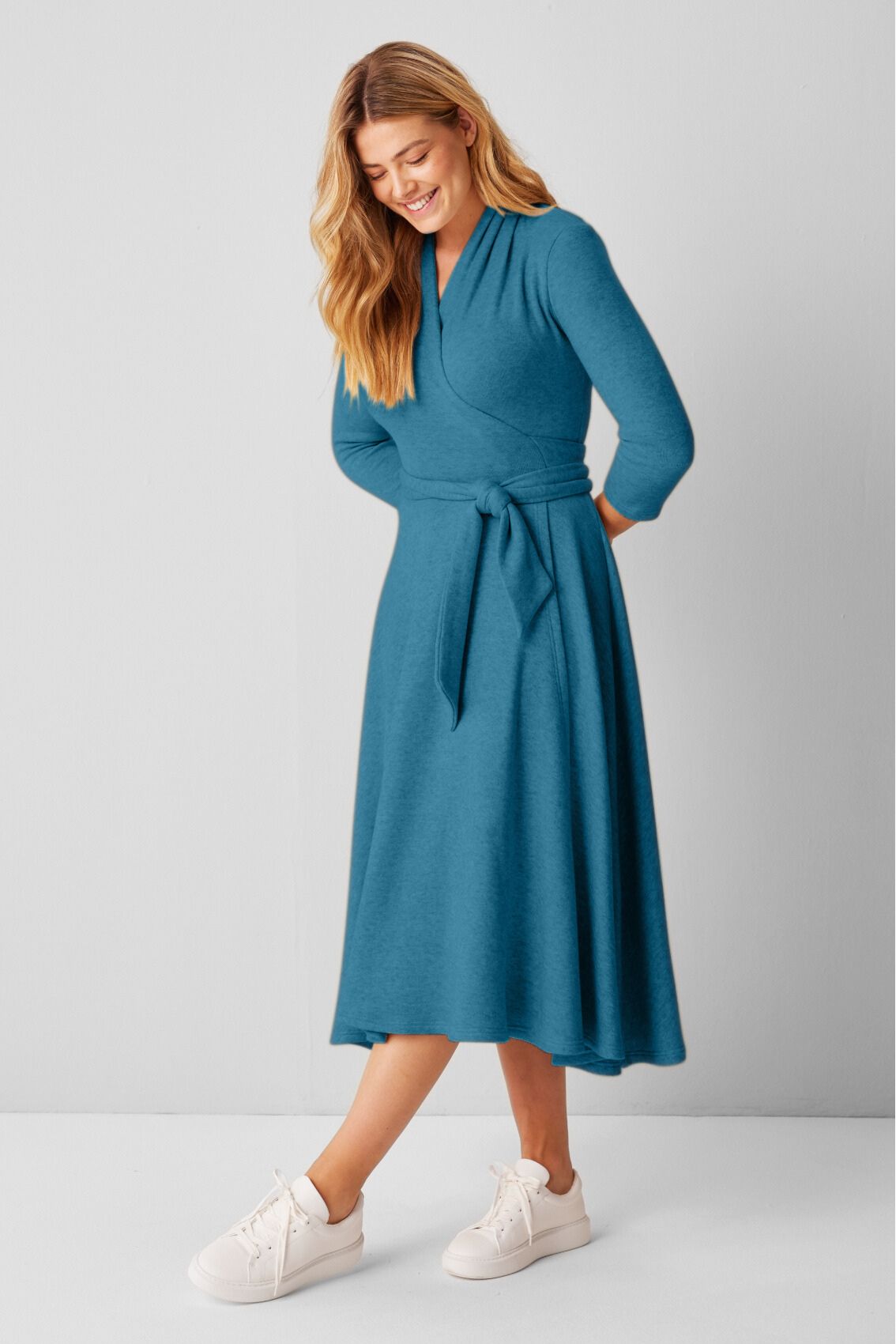 Strick Wickelkleid Petrol - Marianna Déri