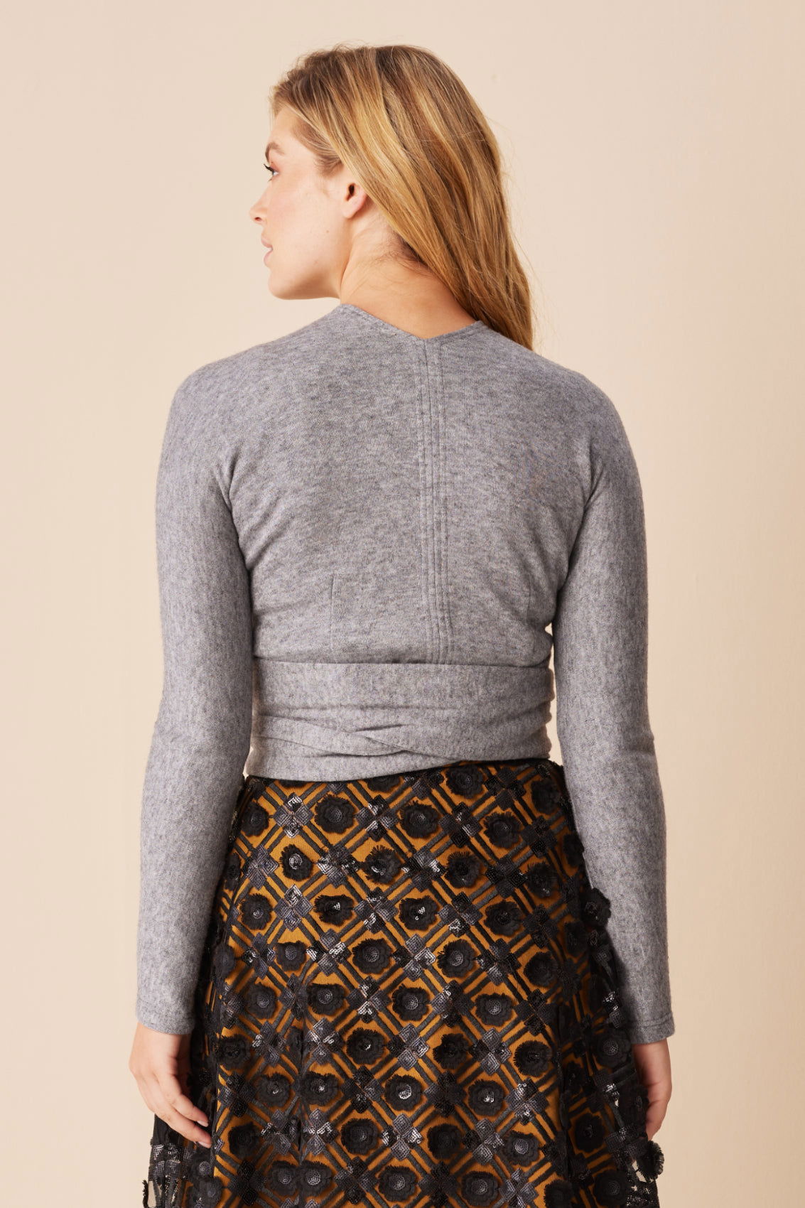 Strick Wickeltop Grau - Marianna Déri