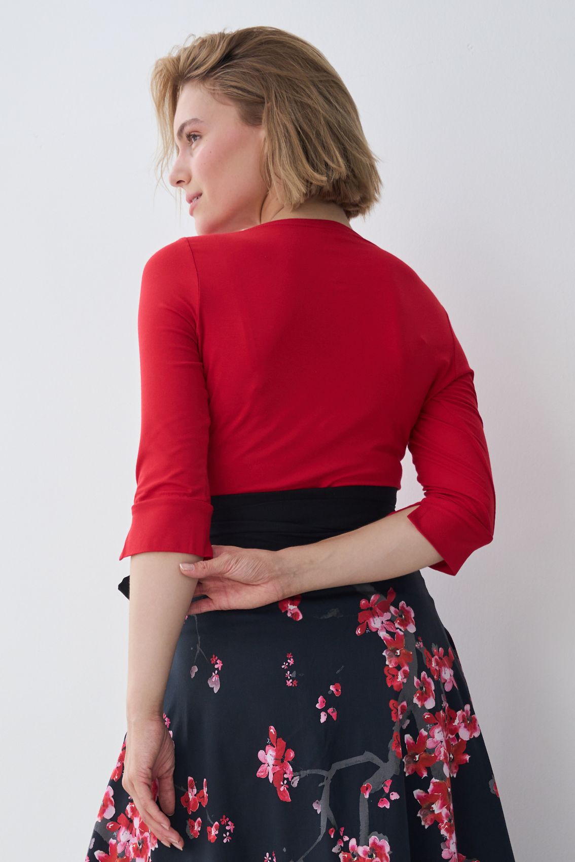 Top mit U-Boot Ausschnitt Rot - Marianna Déri