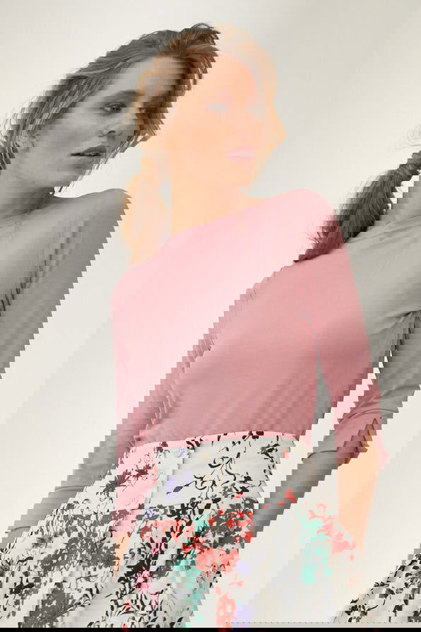 Top mit U-Boot Ausschnitt Vintage-Rosa - Marianna Déri